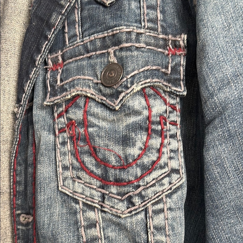True Religion Blue Lightweight Denim Jacket - Picture 3 of 5